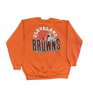 vintage Cleveland Browns sweatshirt mens xl orange 1990s NFL